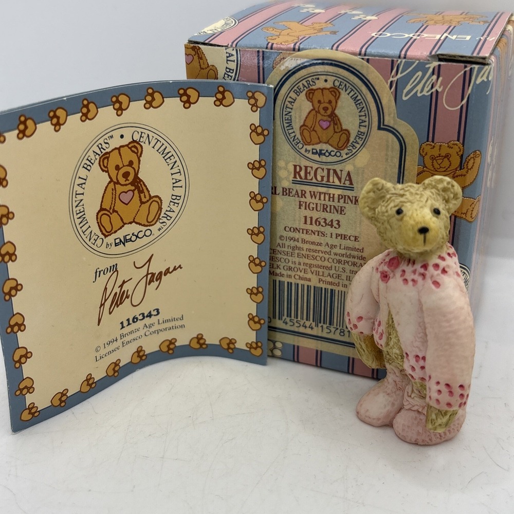 CENTIMENTAL‎ BEARS 1994 Regina WITH BOX BY ENESCO